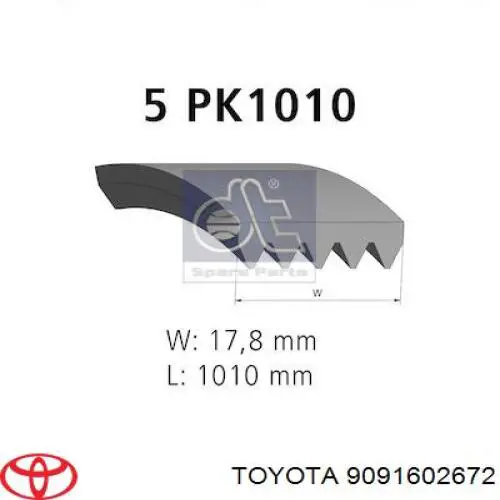 9091602672 Toyota correa trapezoidal