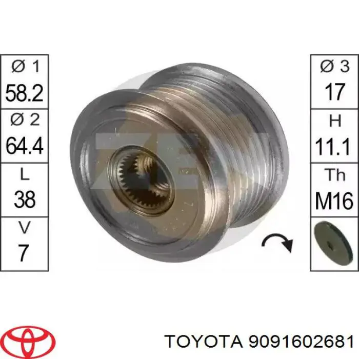 Correa de alternador 9091602681 Toyota