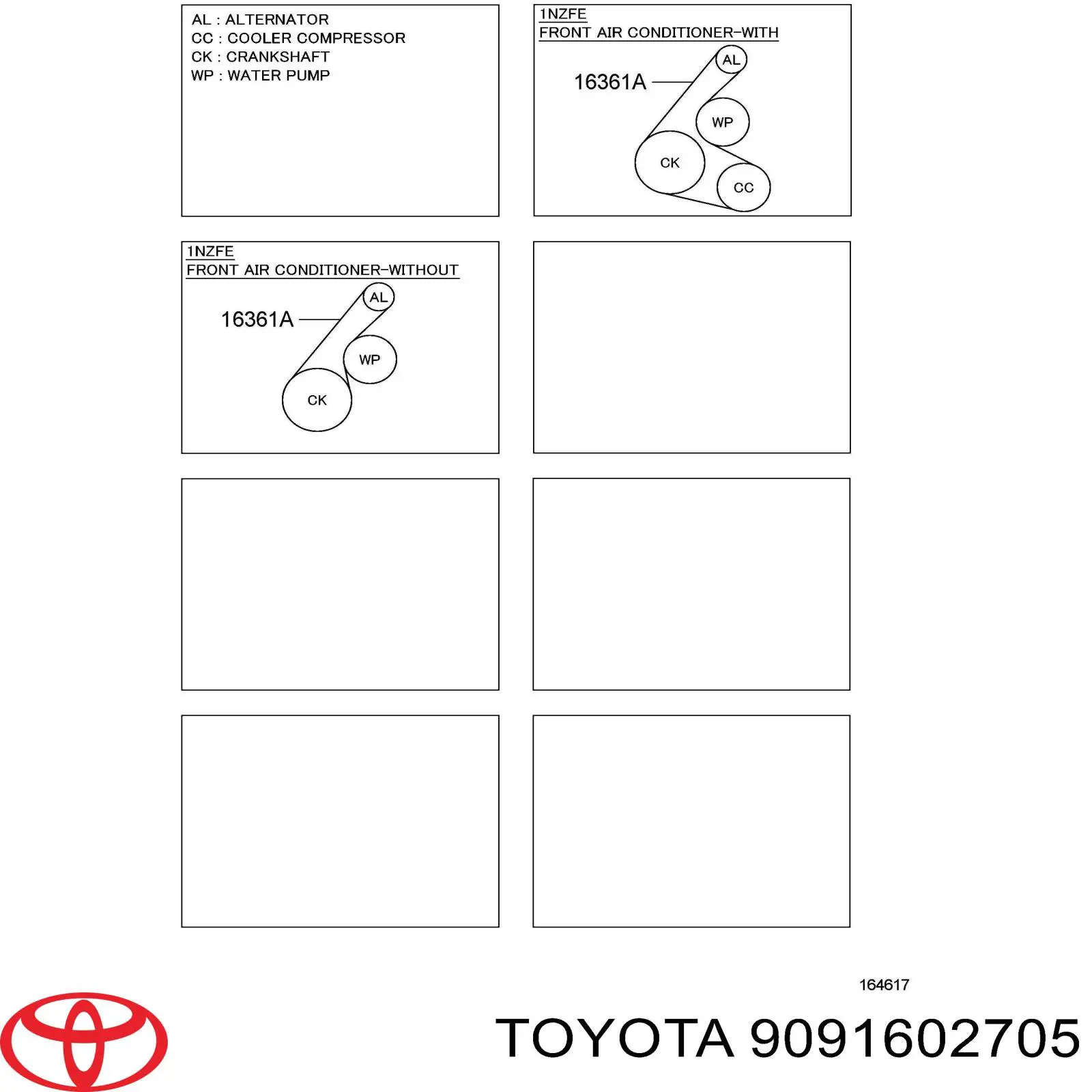 9091602705 Toyota correa trapezoidal