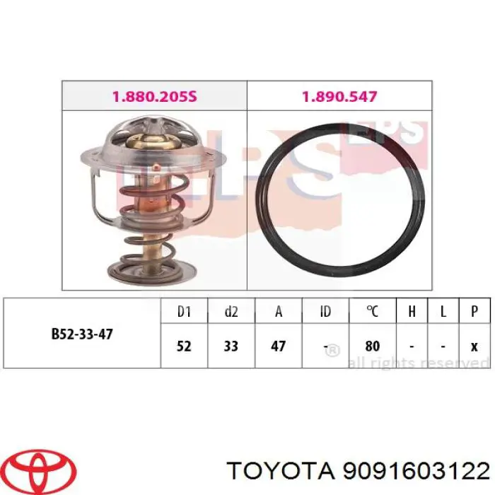 9091603122 Toyota termostato