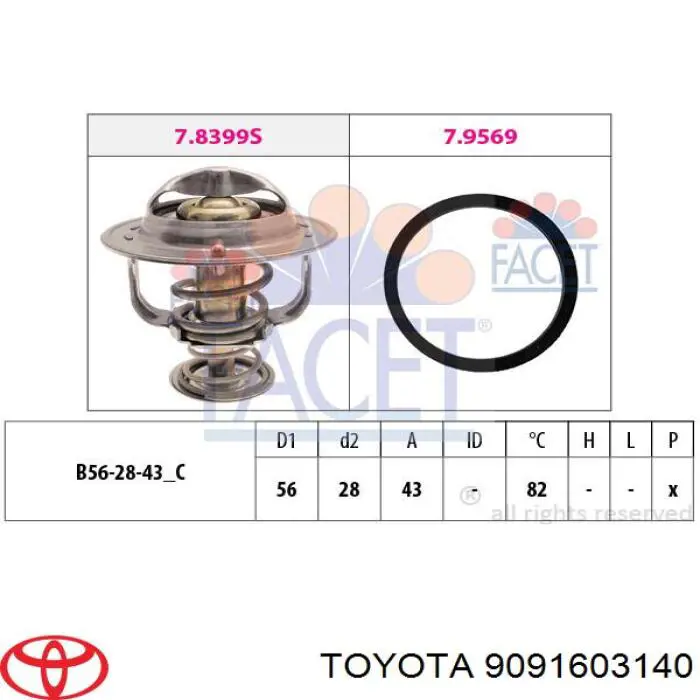 Termostato Toyota 9091603140 precio, desde 12,93 EUR