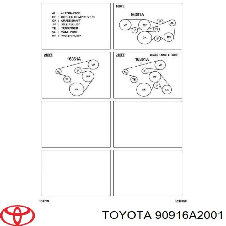 90916A2001 Toyota correa trapezoidal