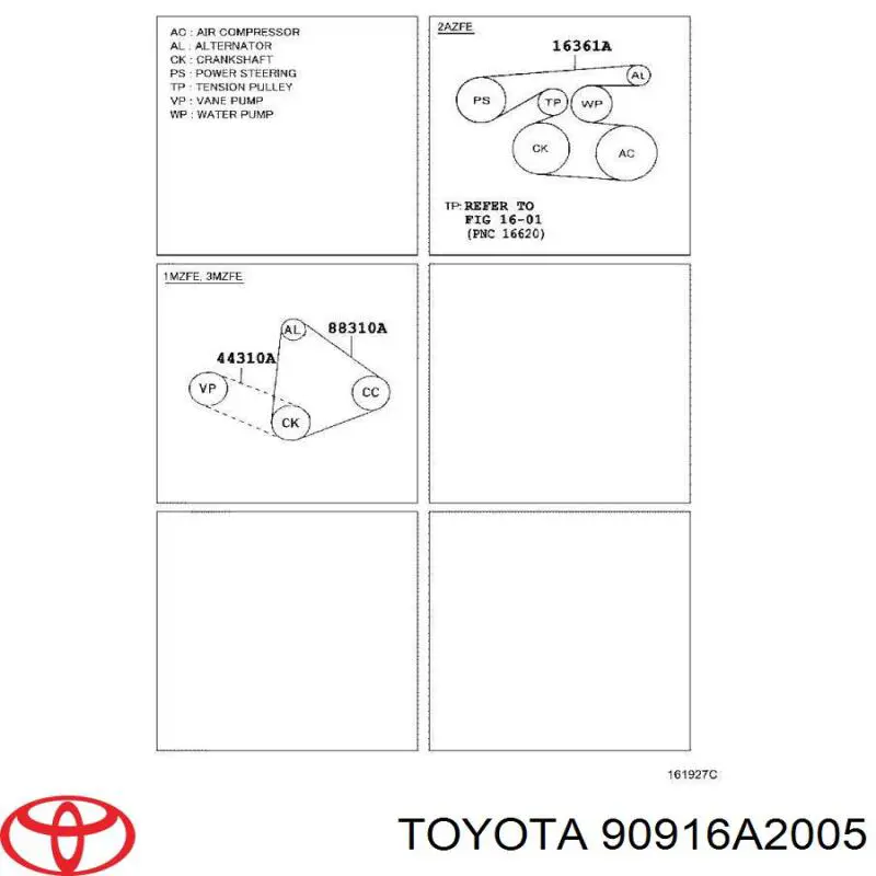 90916A2005 Toyota correa trapezoidal
