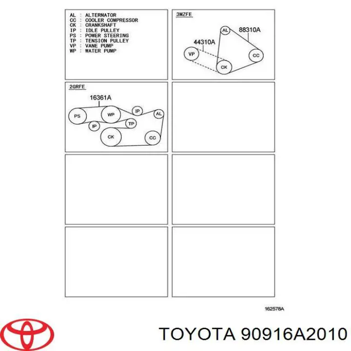 Comprar 90916A2010 Toyota Correa trapezoidal