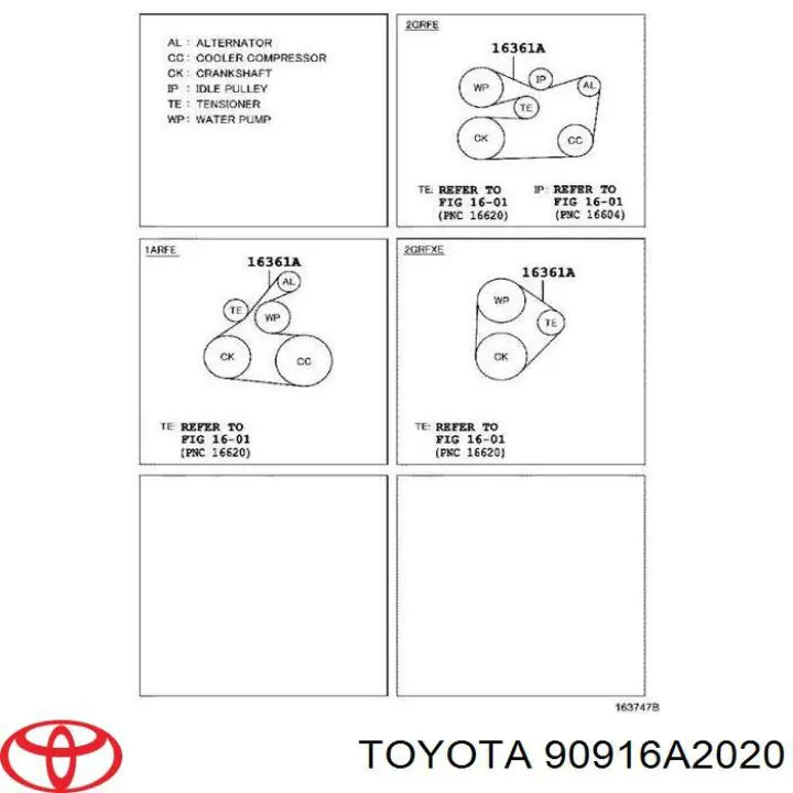 Comprar 90916A2020 Toyota Correa trapezoidal