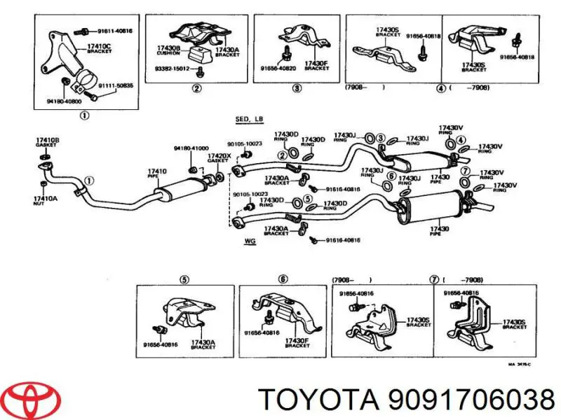 Junta de tubo de escape Toyota 9091706038 precio, desde 2,31 EUR