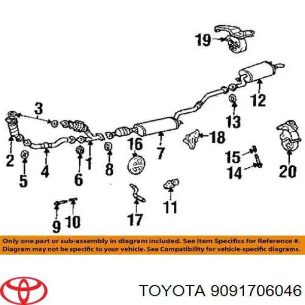 Comprar 9091706046 Toyota Junta de montaje del silenciador