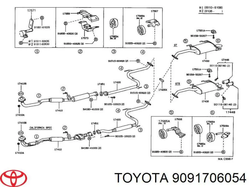 Junta de montaje del silenciador Toyota 9091706054 precio, desde 3,03 EUR