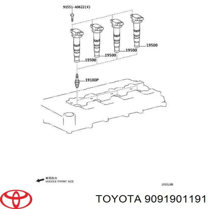 Bujía de encendido TOYOTA 9091901191