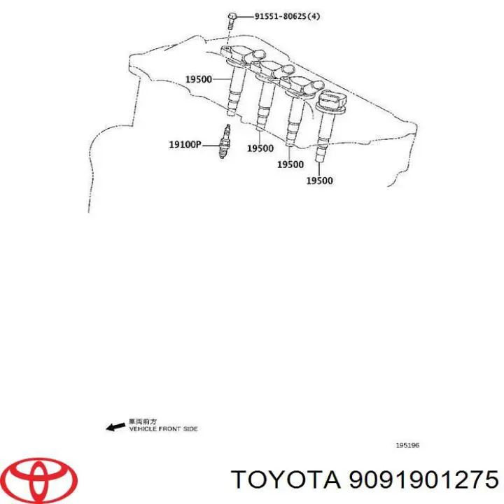 9091901275 Toyota bujía