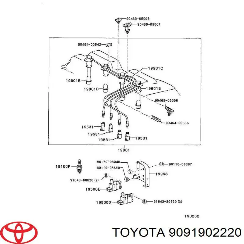 Bobina 9091902220 Toyota