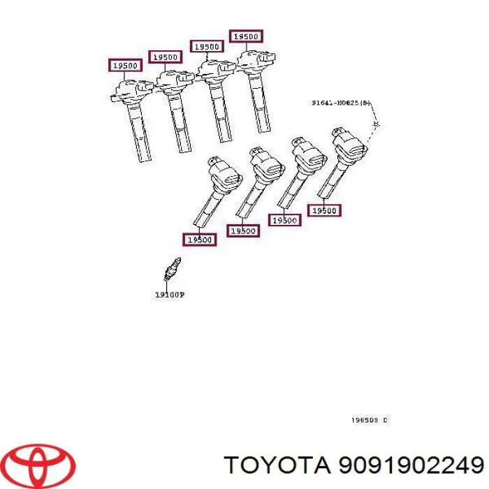 9091902249 Toyota bobina de encendido