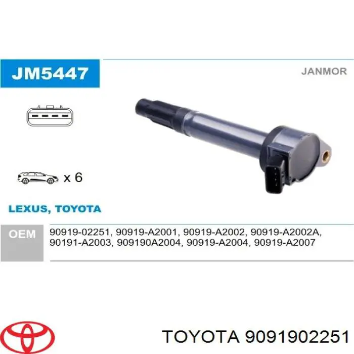 Bobina de chispa Toyota 9091902251 precio, desde 42,47 EUR