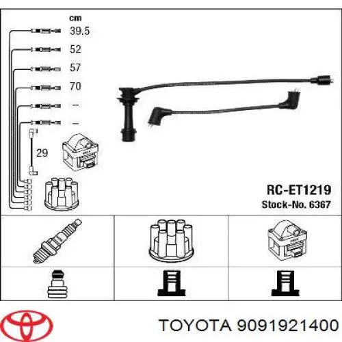 9091921400 Toyota juego de cables de encendido