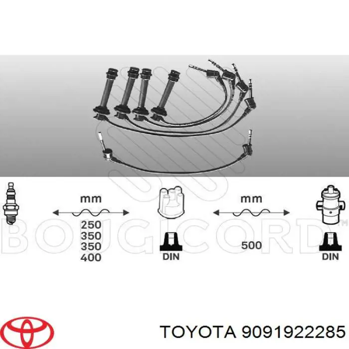 9091922285 Toyota cables de bujías