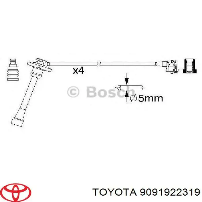 Juego de cables de bujias Toyota 9091922319 precio, desde 61,27 EUR