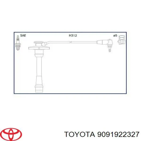 Cables de bujías 9091922327 Toyota