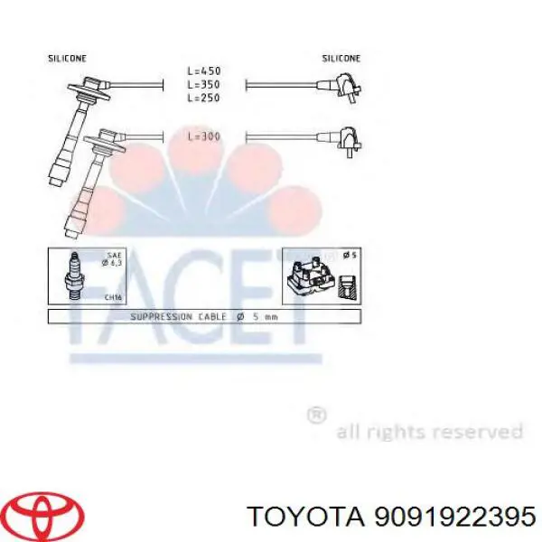9091922395 Toyota Cables de alta tensión, juego