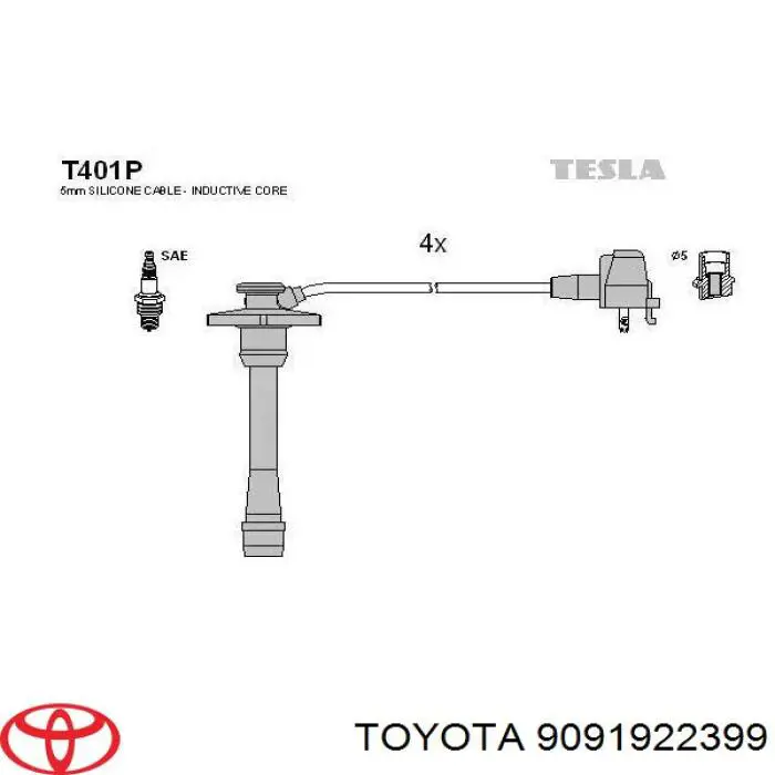 Comprar 9091922399 Toyota Cable de bujía