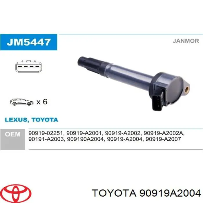 90919A2004 Toyota Bobina de ignición