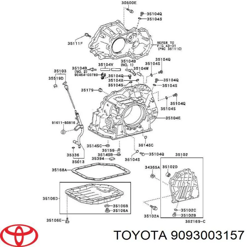 9093003157 Toyota respiradero de la caja de cambios