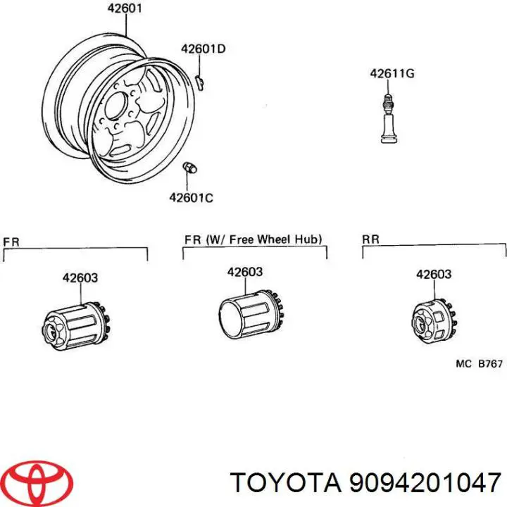 Comprar 9094201047 Toyota Tuerca de neumático