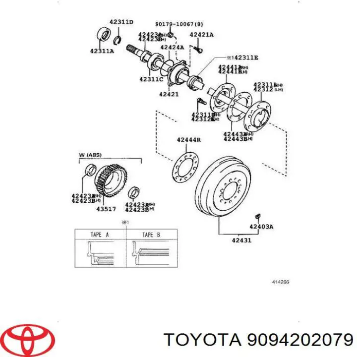 Comprar 9094202079 Toyota Espárrago de rueda trasera