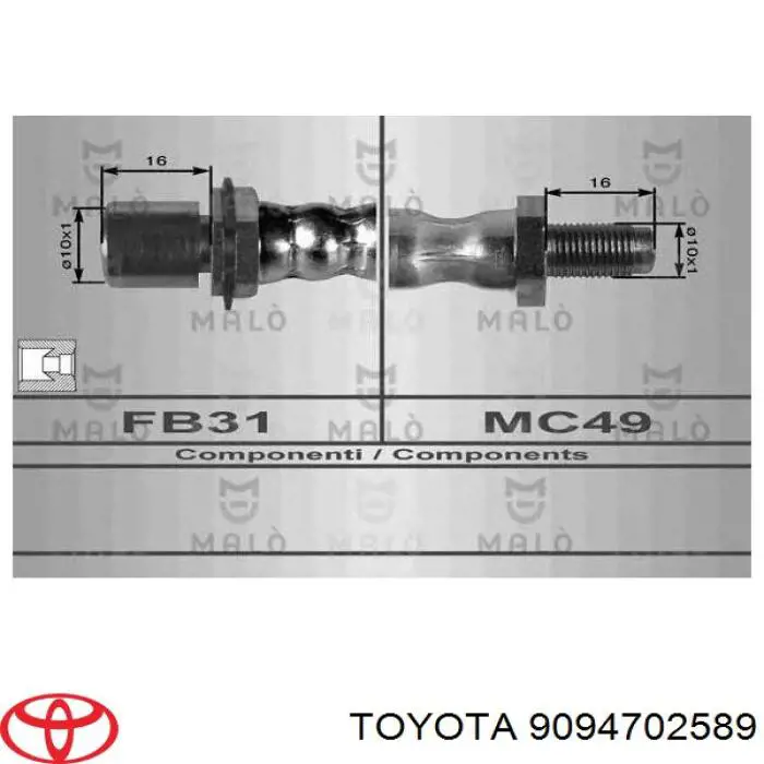 Comprar 69262 Japko Latiguillo de freno trasero