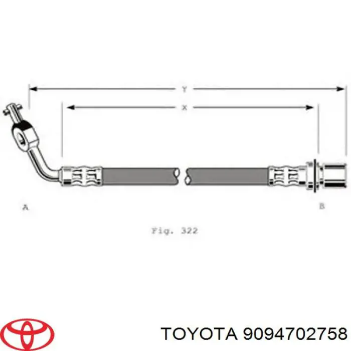Tubo flexible de frenos delantero izquierdo para Toyota Hiace (H10)