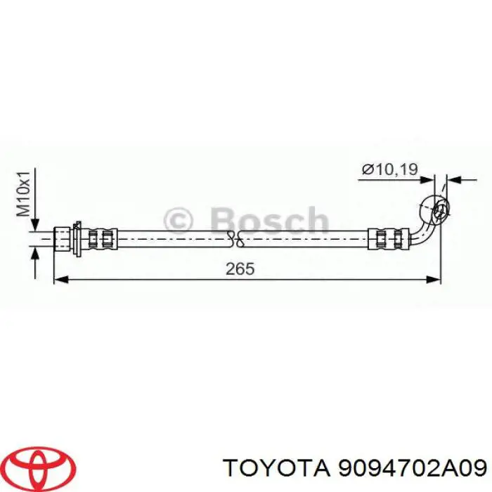 9094702A09 Toyota latiguillos de freno trasero derecho