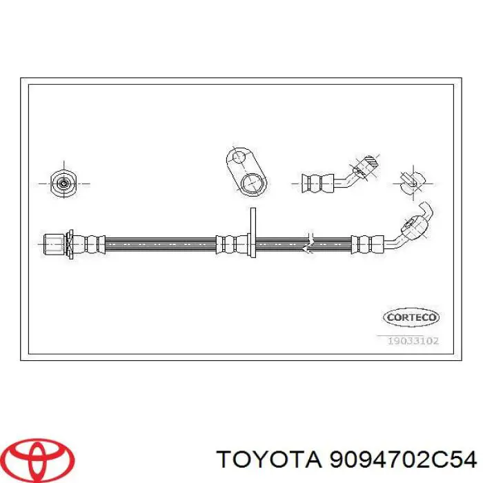 Tubo flexible de frenos delantero derecho para Toyota RAV4 (XA2)