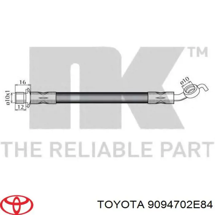 9094702E84 Toyota latiguillo de freno delantero