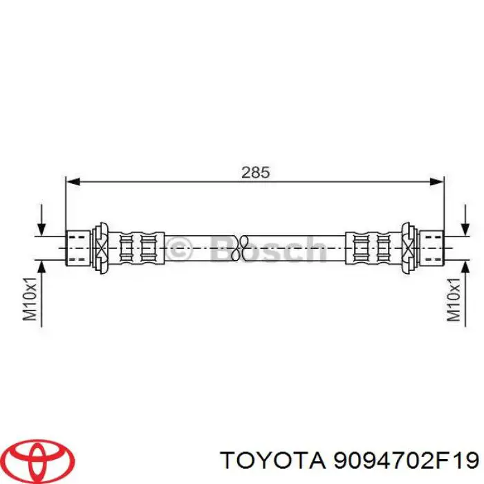 9094702F19 Toyota tubo flexible de frenos trasero