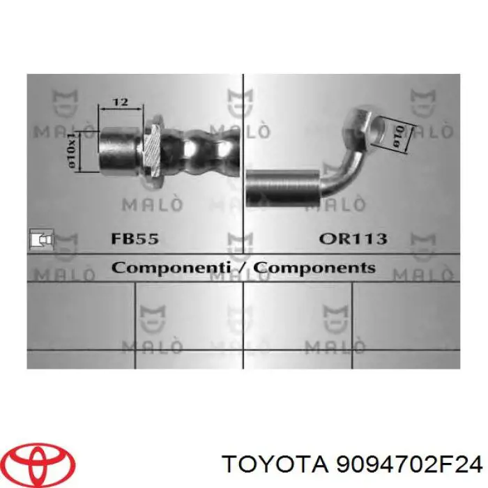 9094702F24 Toyota tubo flexible de frenos trasero izquierdo