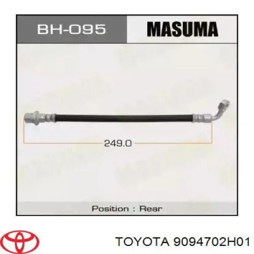 9094702H01 Toyota tubo flexible de frenos trasero izquierdo