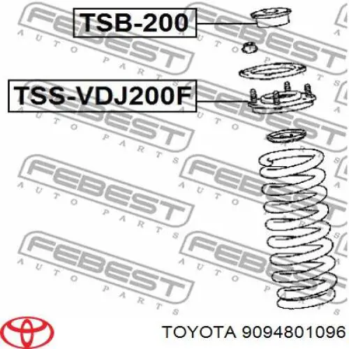 Comprar 9094801096 Toyota Buje de vástago de amortiguador delantero