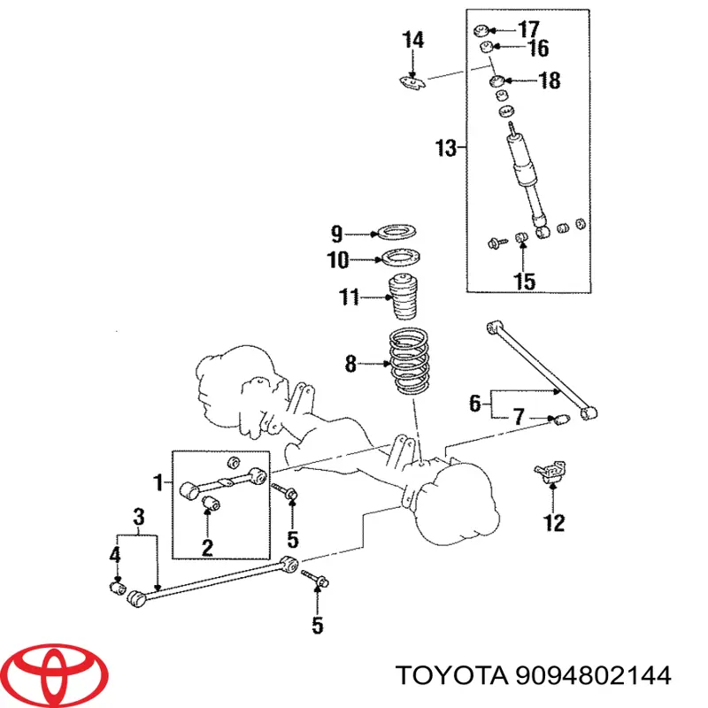 9094802144 Toyota anillo de retención de cojinete, semieje de transmisión trasera
