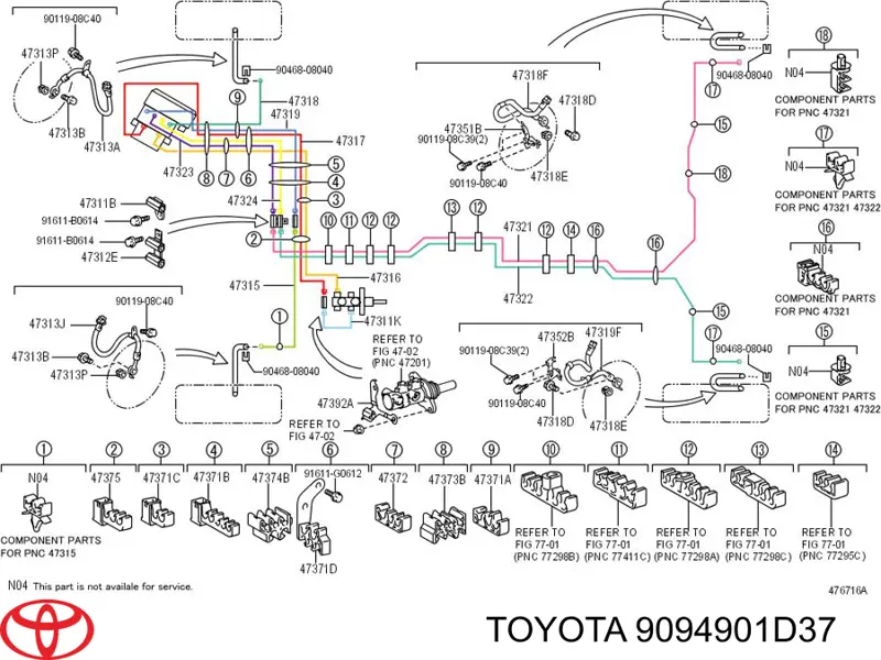 9094901D37 Toyota