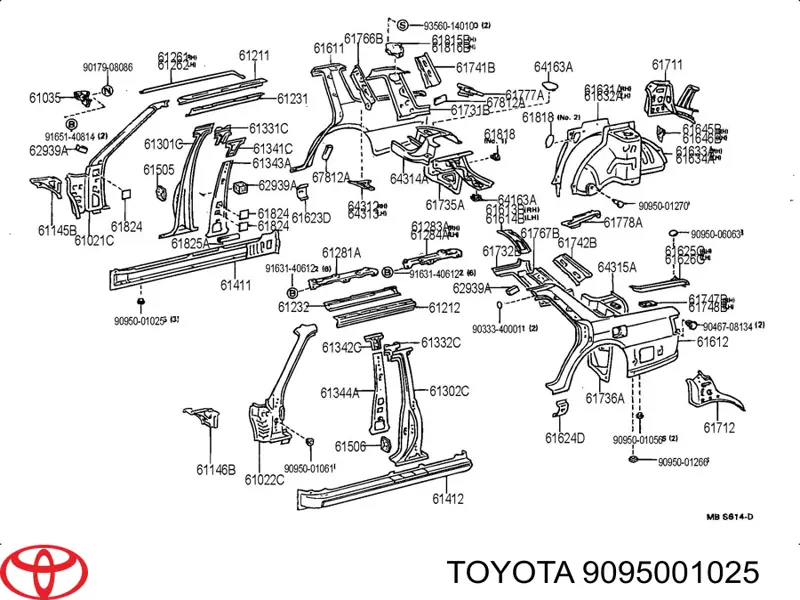 9095001025 Toyota