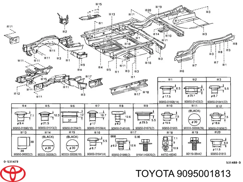 9095001813 Toyota