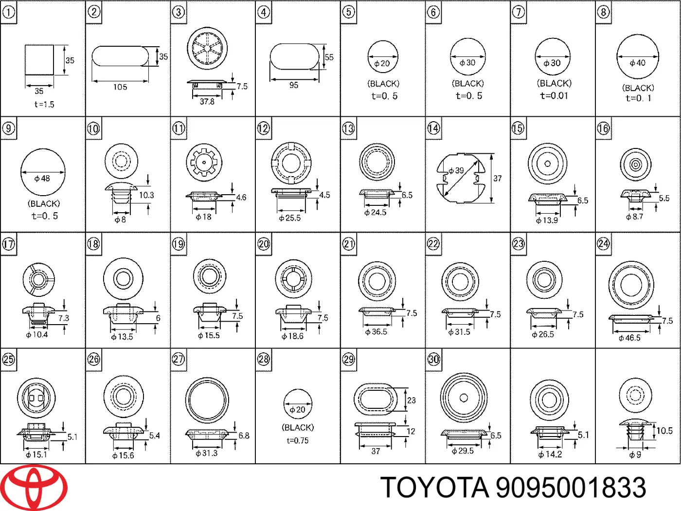 9095001833 Toyota