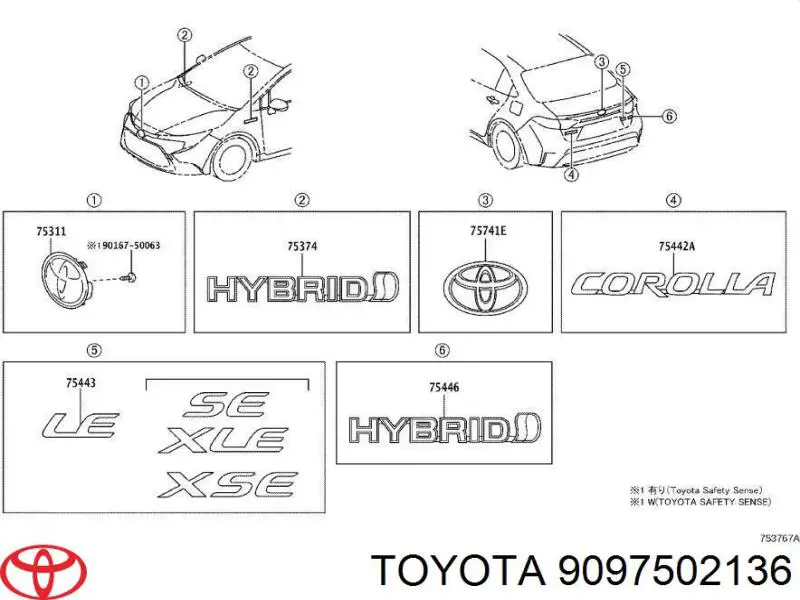 9097502136 Toyota logotipo del radiador i