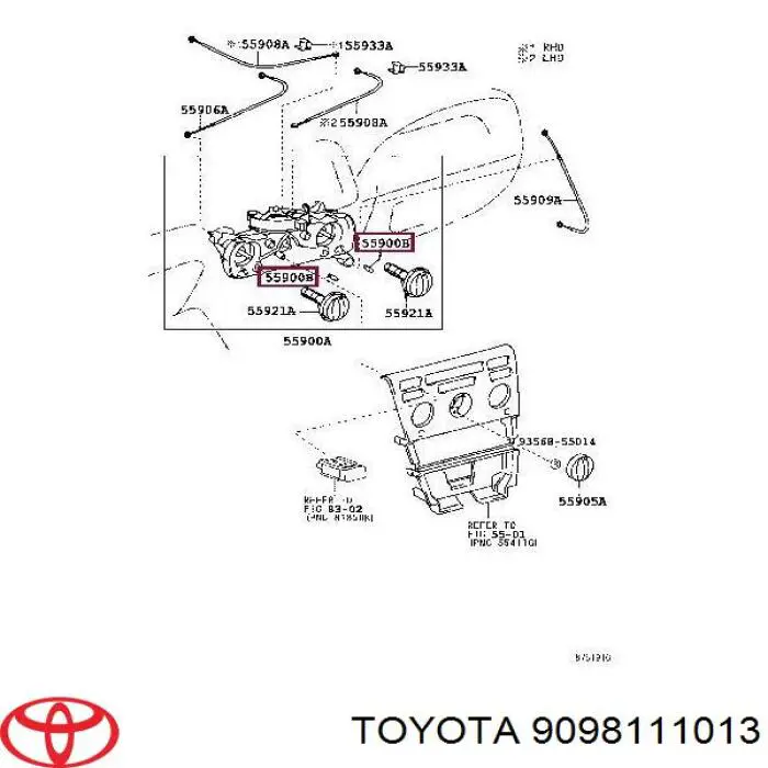 9098111013 Toyota lámpara, luz interior/cabina