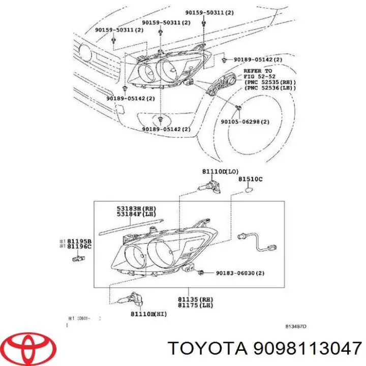 Lámpara, faro antiniebla Toyota Corolla R10