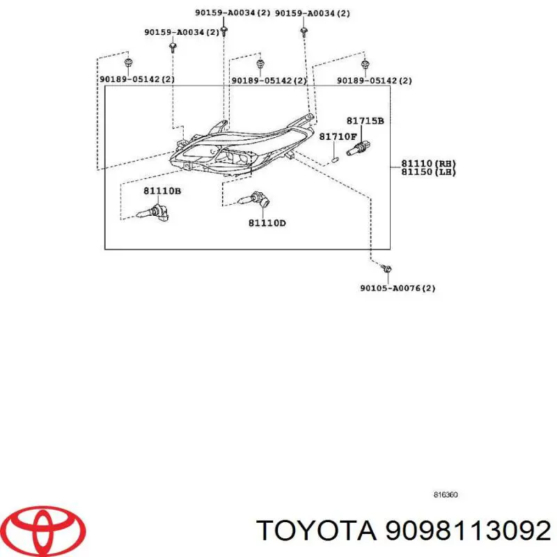 Comprar 9098113092 Toyota Bombilla antiniebla