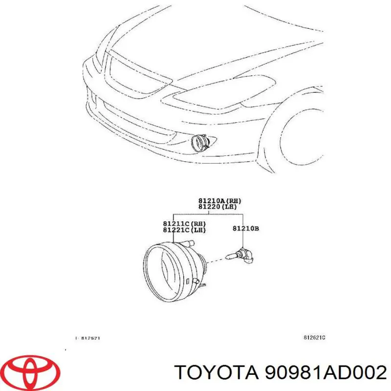 Comprar 90981AD002 Toyota Bombilla antiniebla