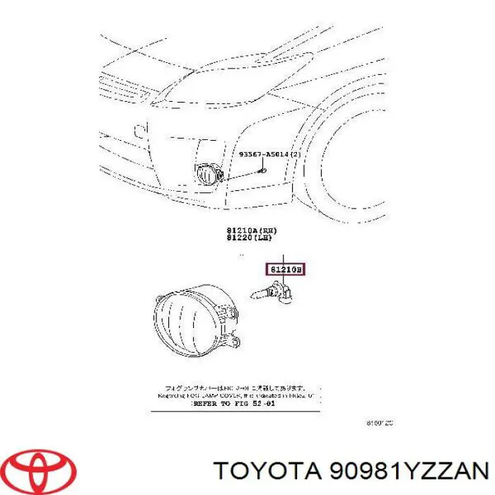 Comprar 90981YZZAN Toyota Bombilla de luz