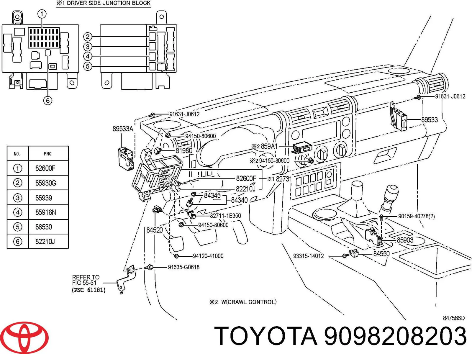 Caja de reles Toyota 9098208203 precio, desde 11,31 EUR