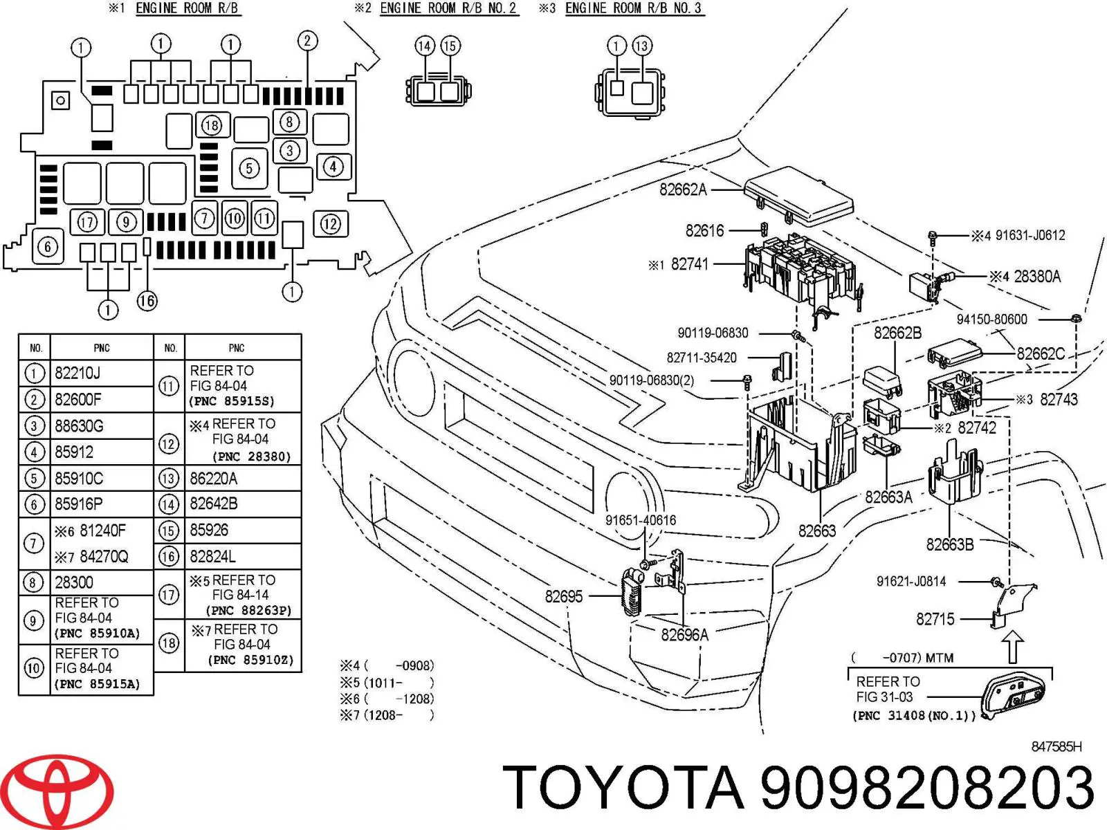 Fusible TOYOTA 9098208203