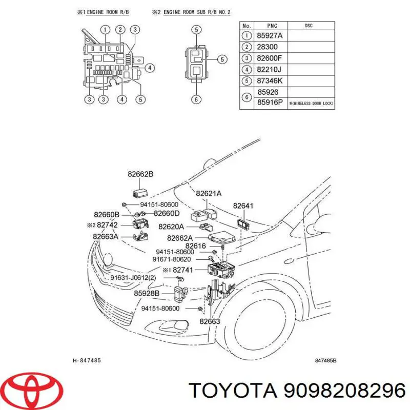 Caja de reles Toyota 9098208296 precio, desde 11,42 EUR
